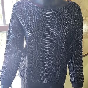 Worthington Black and Gray Patterned Sweater